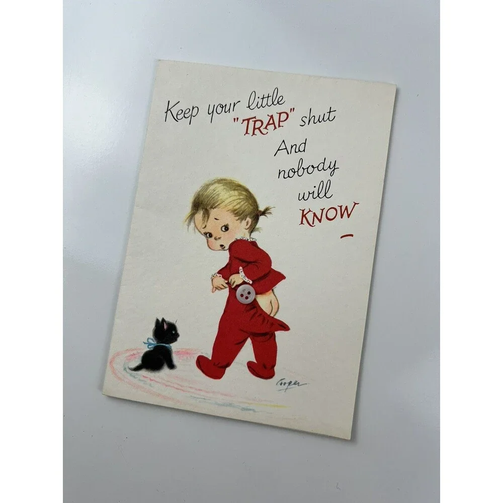 Vintage Gibson M. Cooper Happy Birthday 1950's Greeting Card Kitschy Ephemera